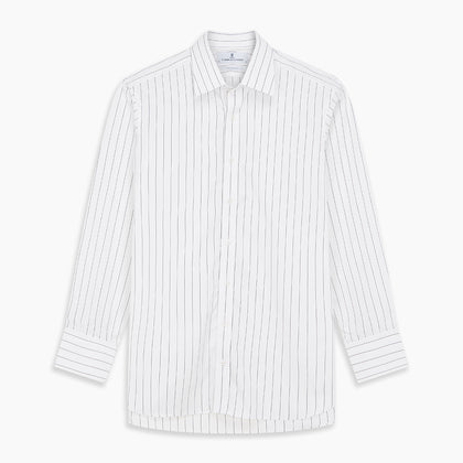 Black Fine Stripe Cotton Regular Fit Mayfair Shirt Image 5