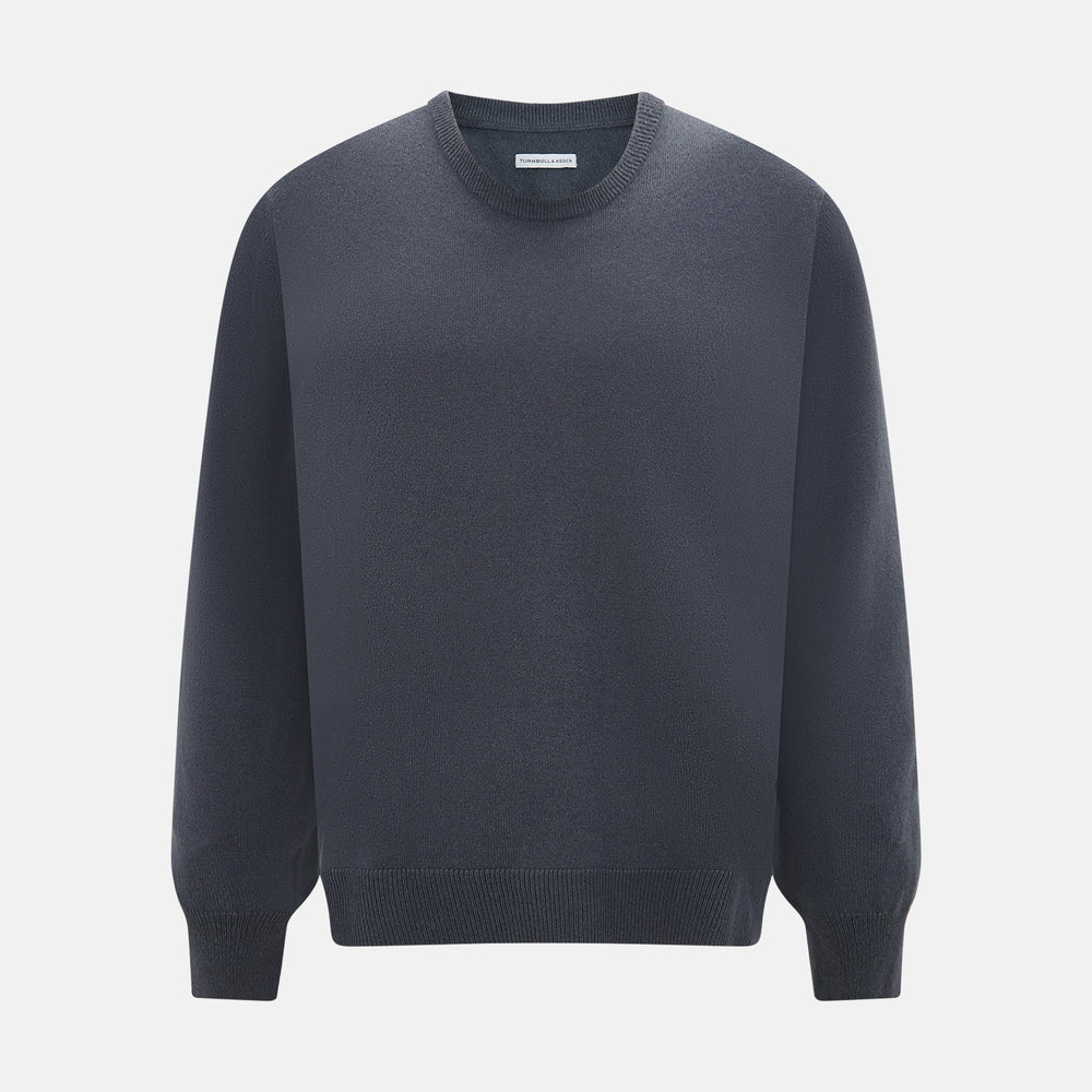 Grey Cashmere Round Neck Jumper