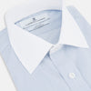 View 2 of product Sky Blue Ripple Double Pinstripe Shirt with Contrast Collar and Cuffs