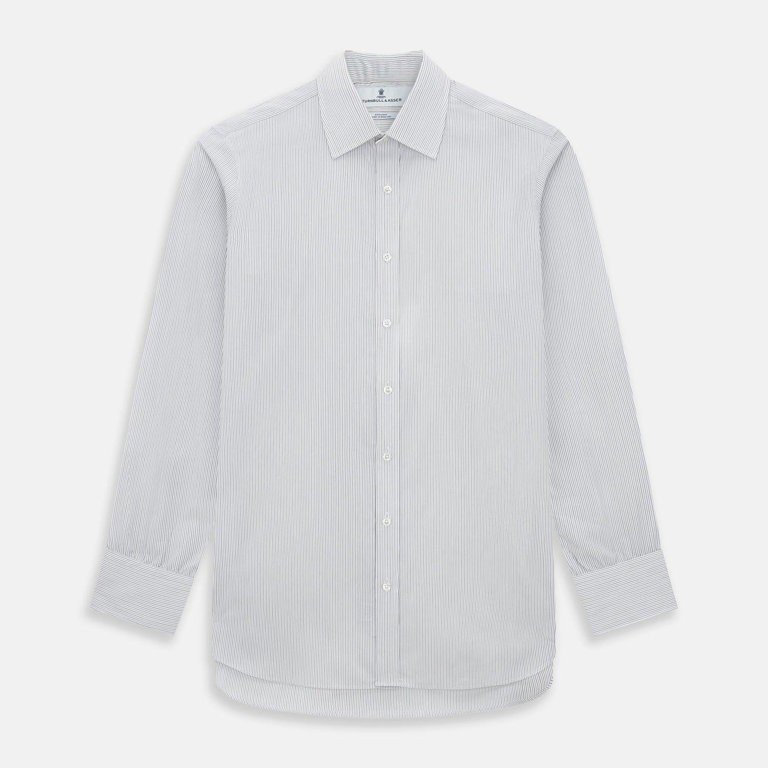 View 1 of product Midnight Blue and Grey Fine Stripe Mayfair Shirt
