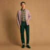 View 7 of product Green & Purple Check Weekend Fit Linen Shirt with Dorset Collar and 1 Button Cuffs