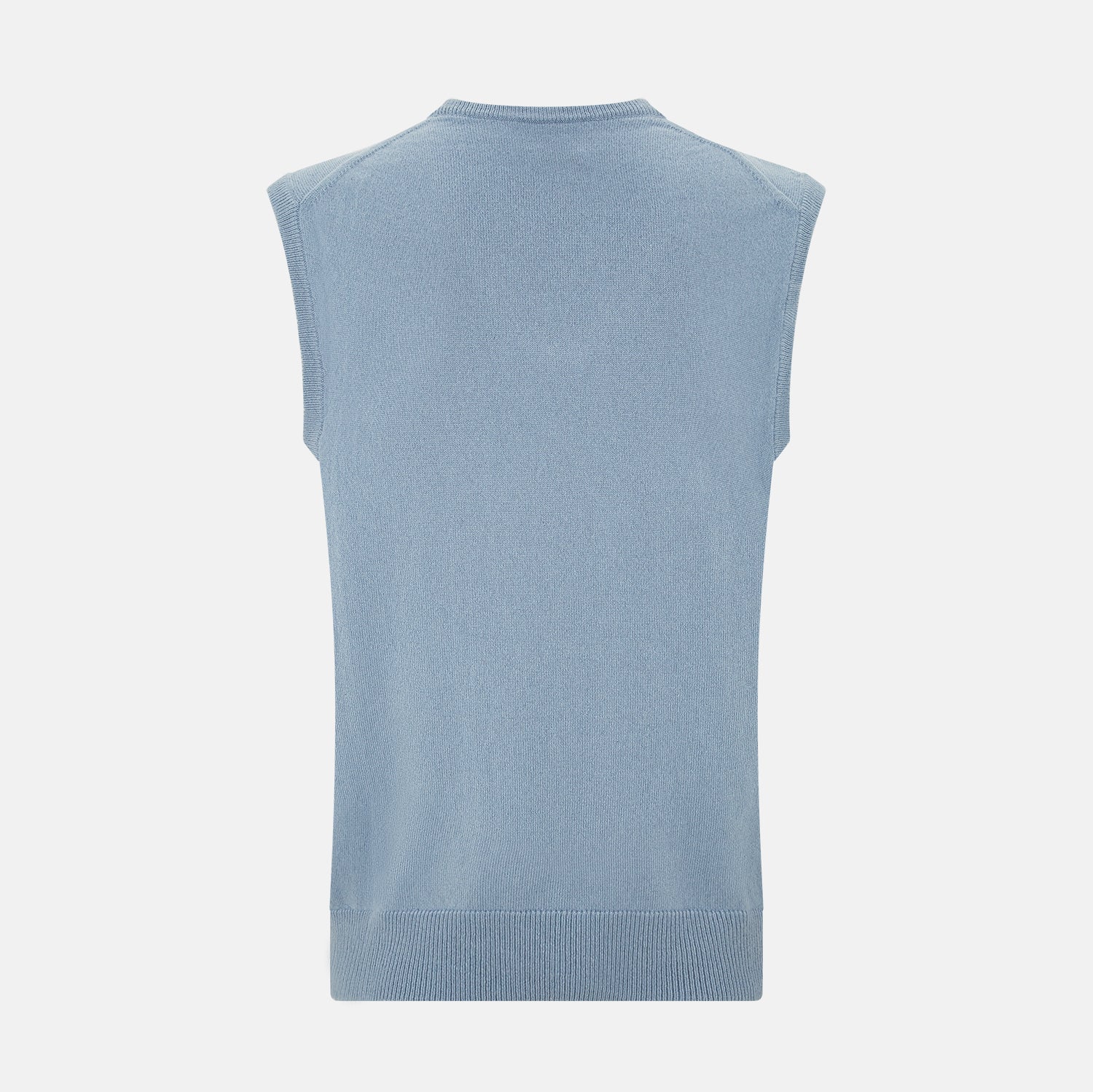 Frost Blue Cashmere V-neck Vest