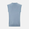 Frost Blue Cashmere V-neck Vest