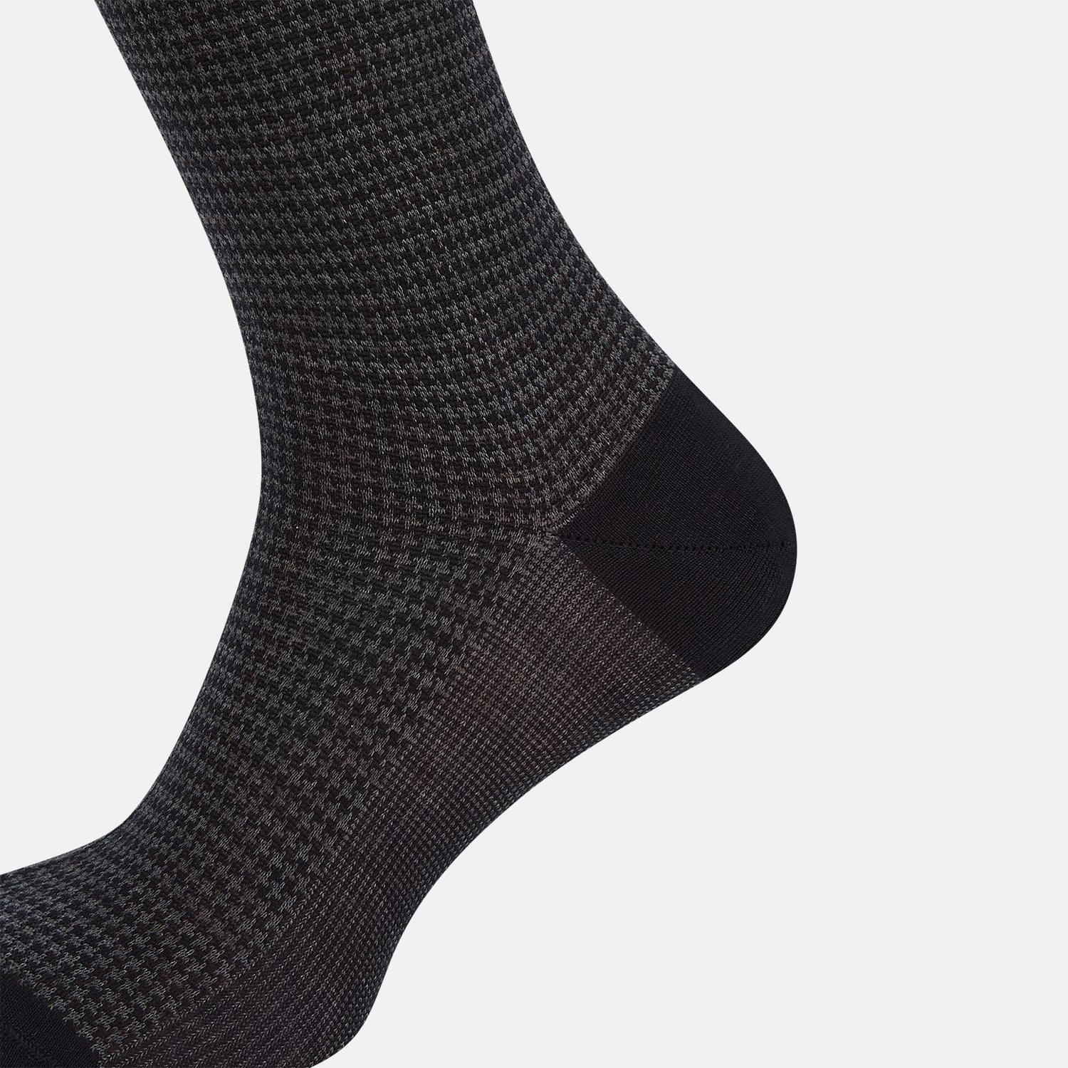 View 4 of product Charcoal Melange Houndstooth Mid-Length Socks