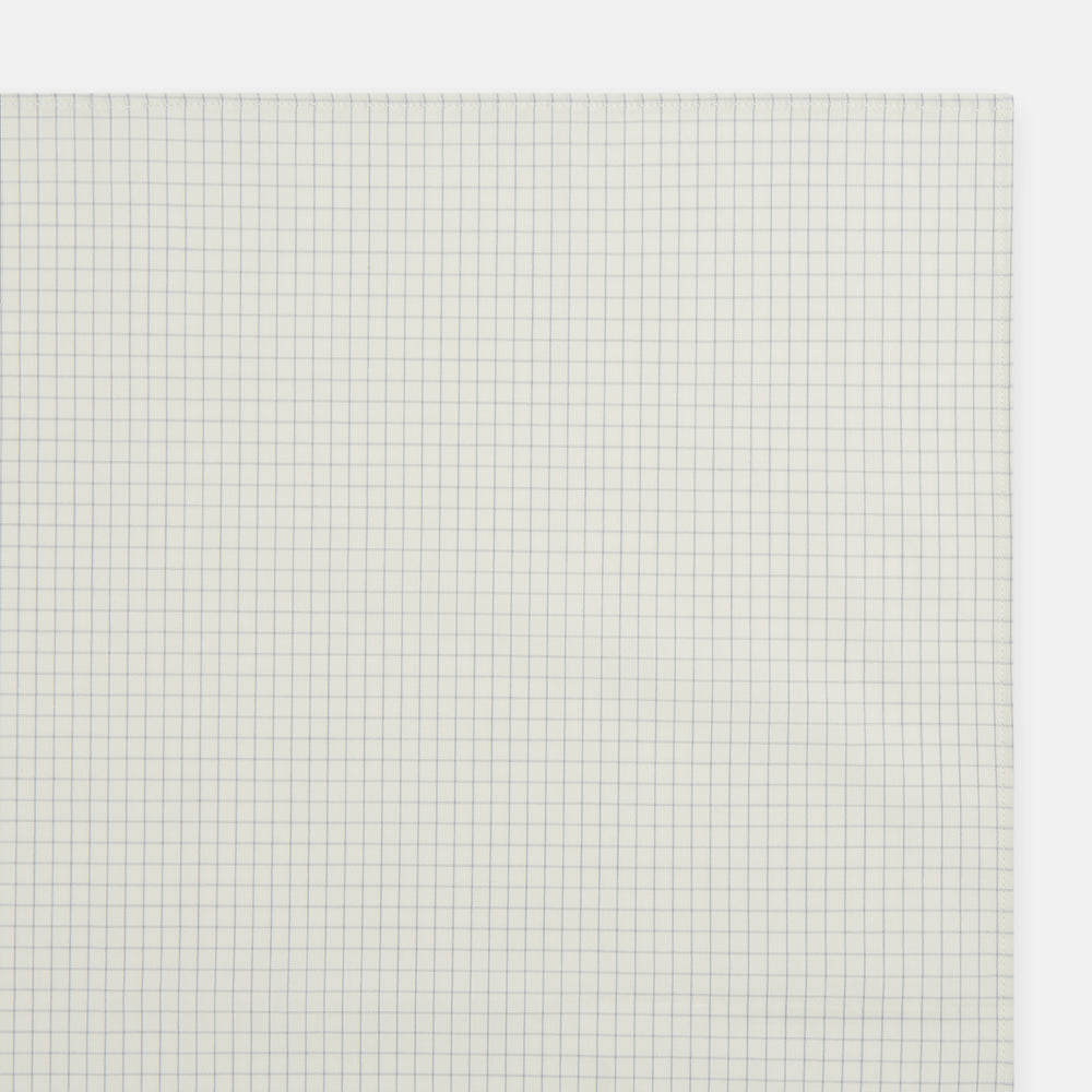 Pale Blue Graph Check Handkerchief
