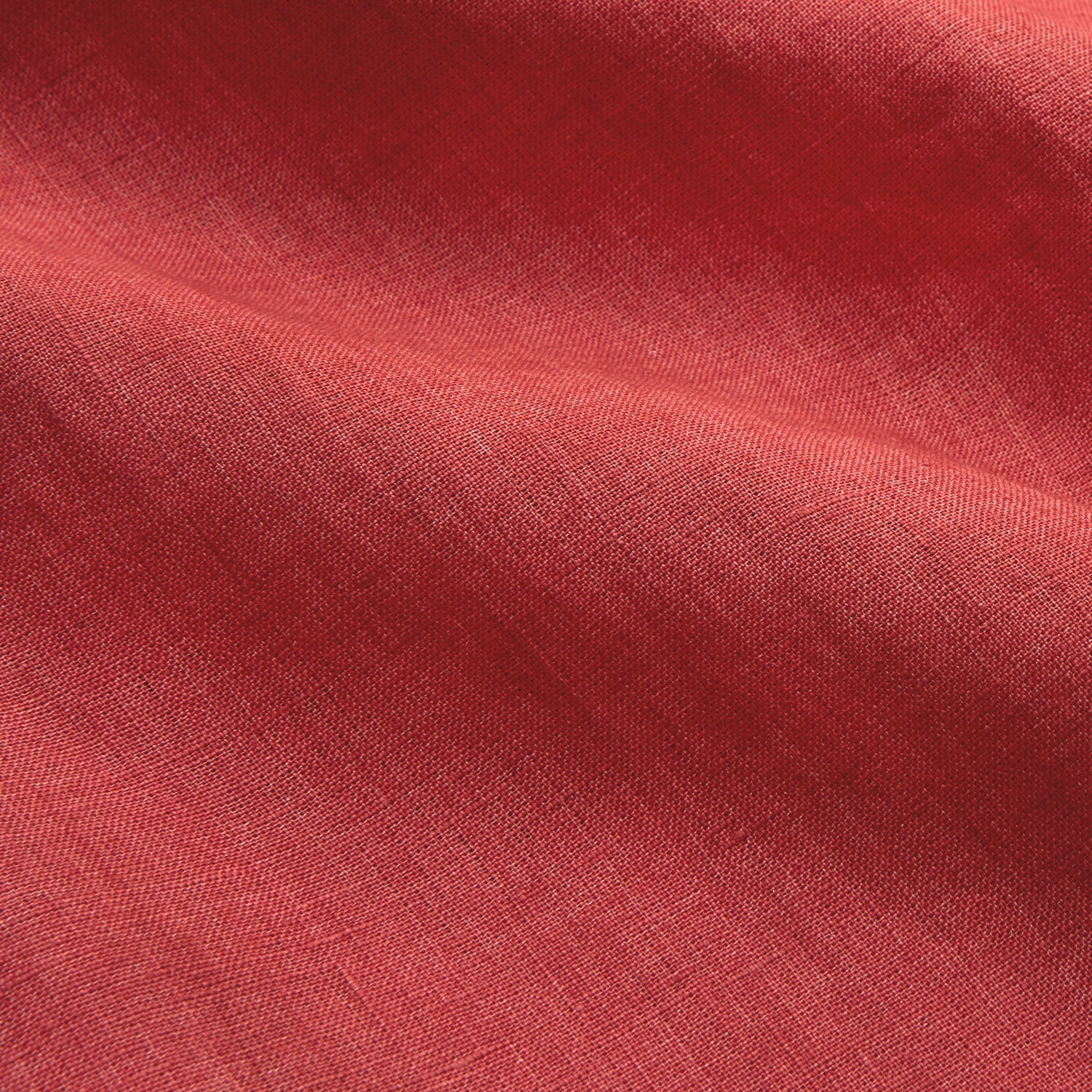 View 6 of product Plain Red Linen Weekend Fit Shirt with Stand Collar