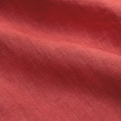 Plain Red Linen Weekend Fit Shirt with Stand Collar Image 5