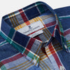 View 3 of product Blue Multi Check Linen Weekend Fit Suffolk Shirt