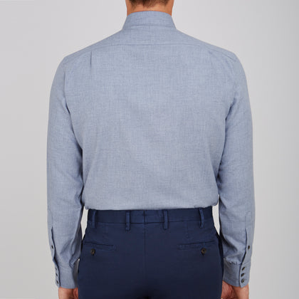 Grey Cashmere Blend Classic Shirt with T & A Collar Image 2