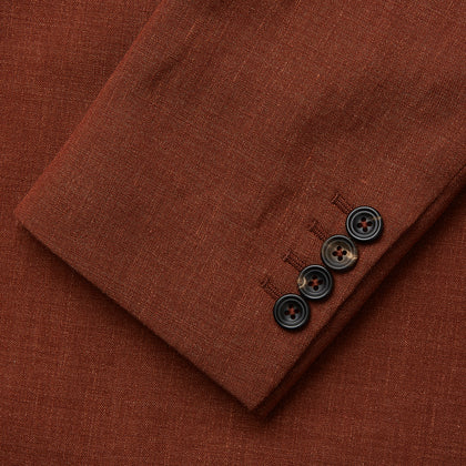 Rust Linen-Wool-Silk Bertie Blazer Image 5