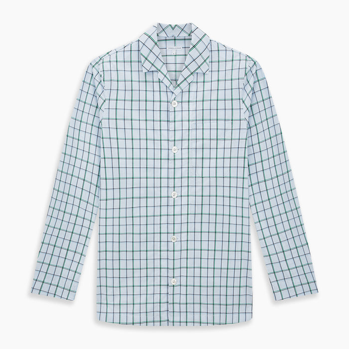 Green and Blue Check Pyjama Shirt Image 5