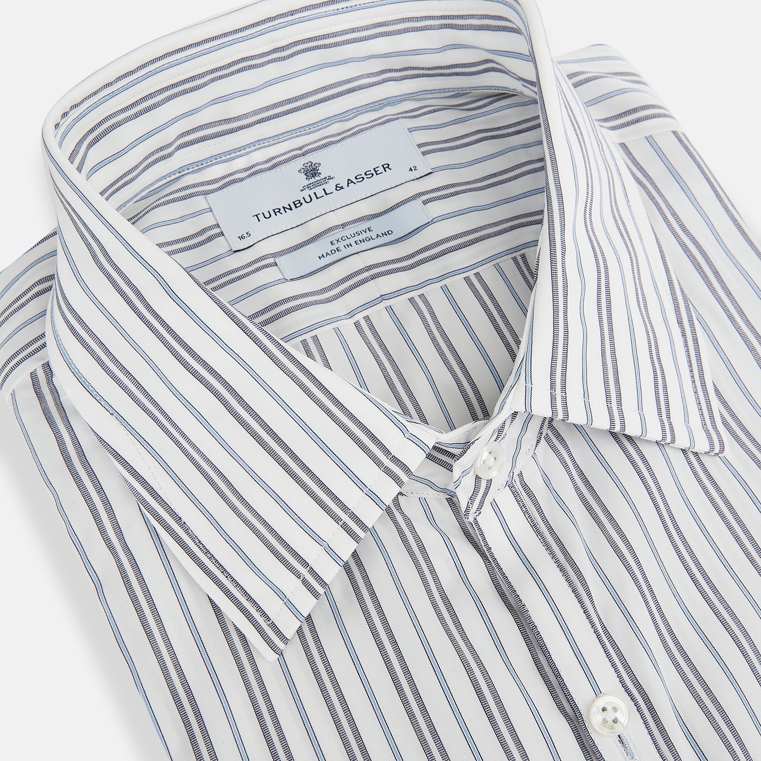 NAVY AND LIGHT BLUE MULTI TRACK STRIPE WESTMINSTER SHIRT