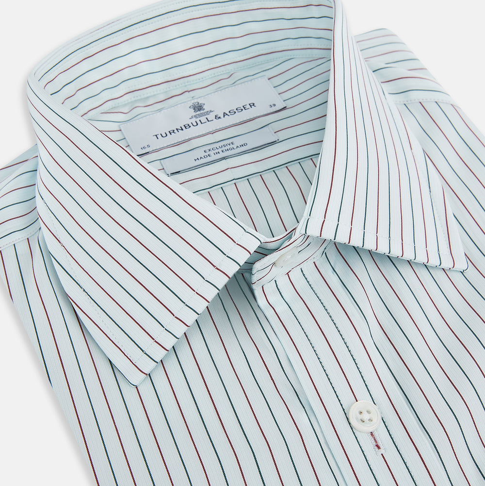 Green and Burgundy Pinstripe Mayfair Shirt