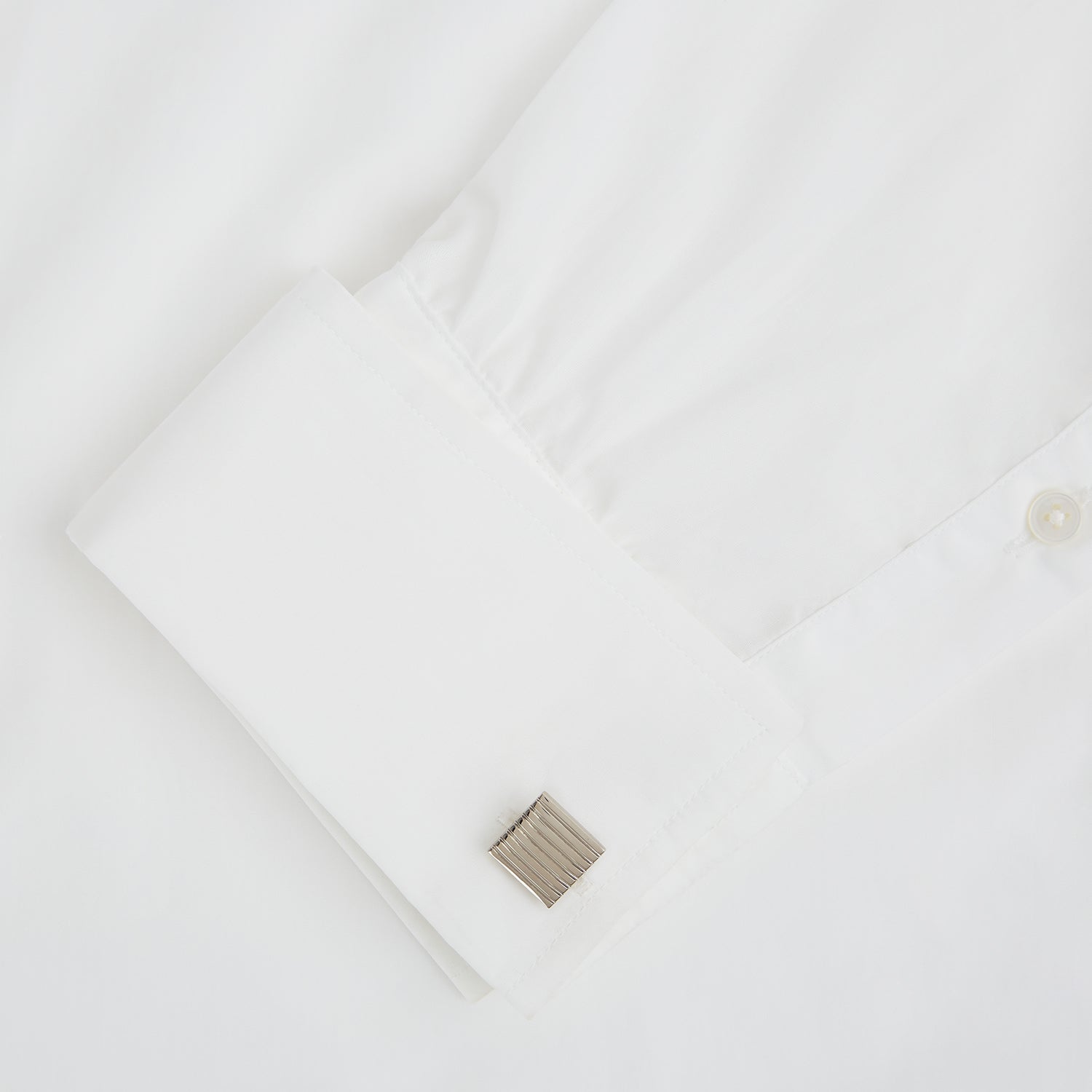 View 3 of product Silver Striped Square Cufflinks