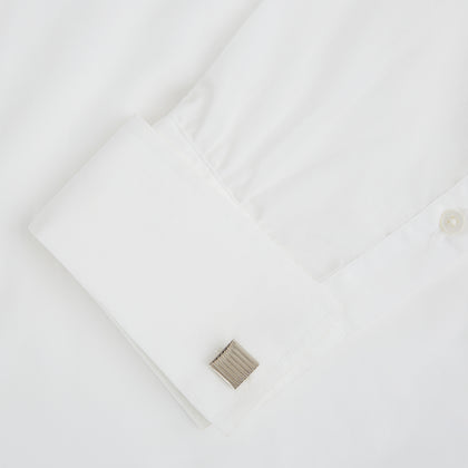 Silver Striped Square Cufflinks Image 2