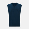 View 1 of product Dark Green Melange Cashmere V-Neck Vest