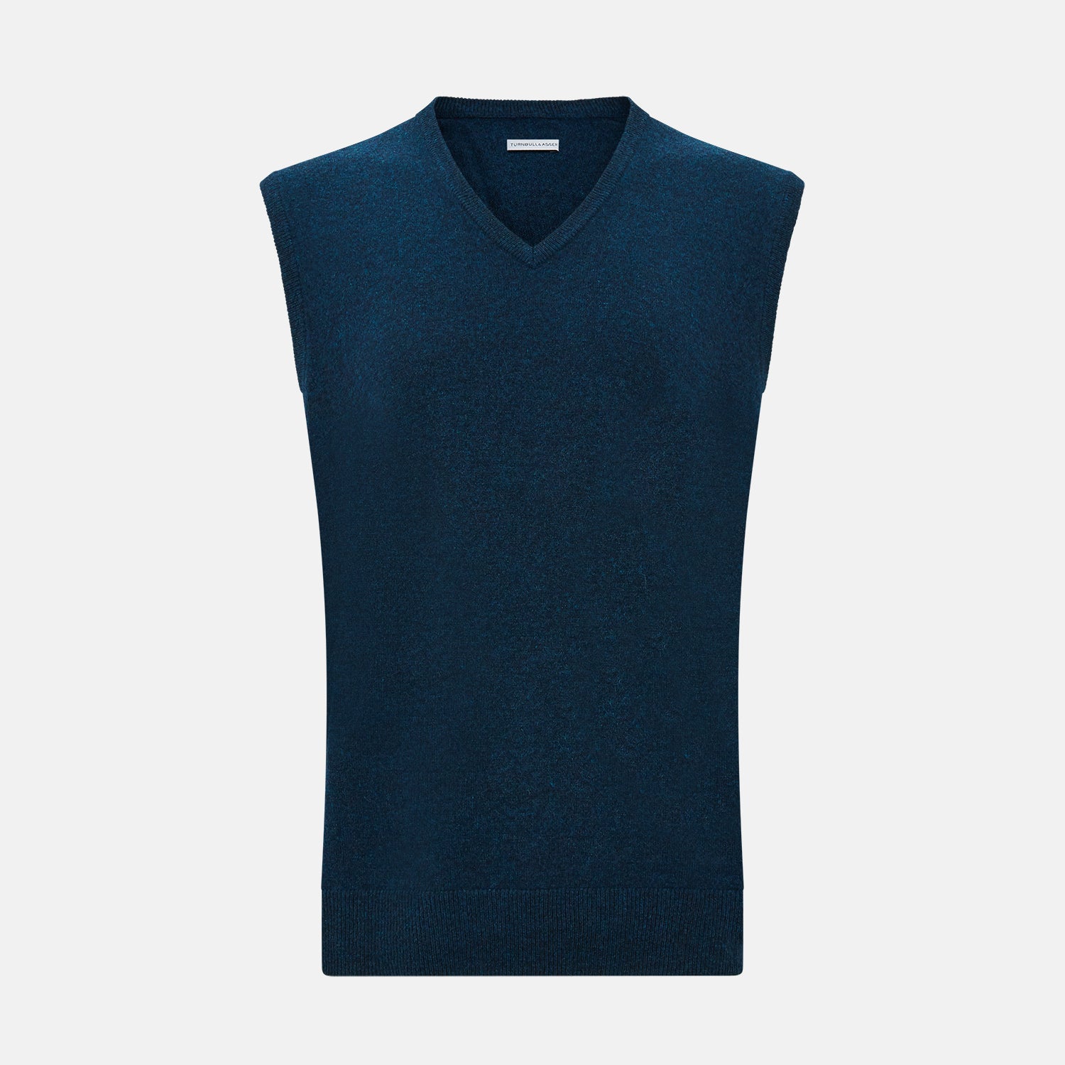 View 1 of product Dark Green Melange Cashmere V-Neck Vest