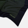 Navy and Melon Green Stripe Silk Pocket Square