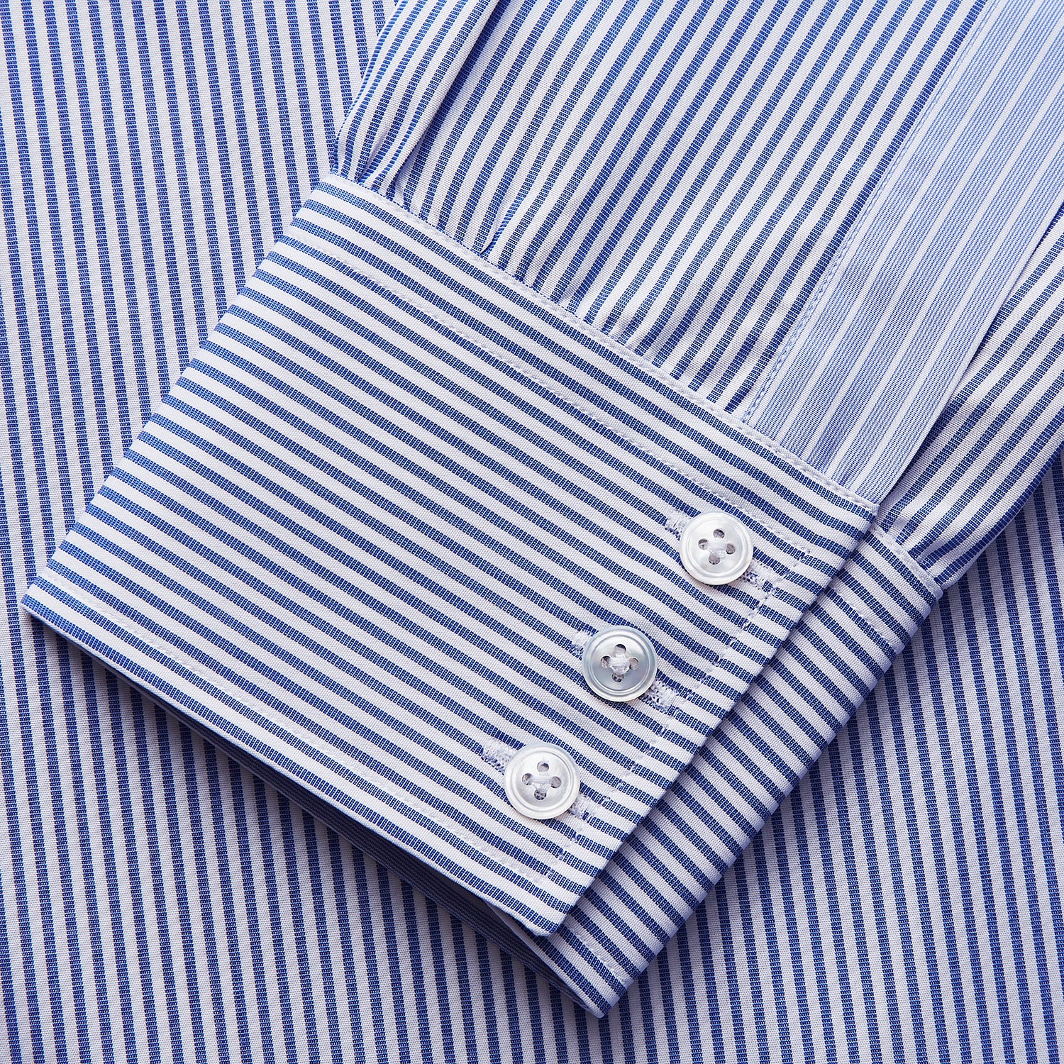 View 2 of product Blue and White Stripe Cotton RE-PURPOSE Mayfair Shirt