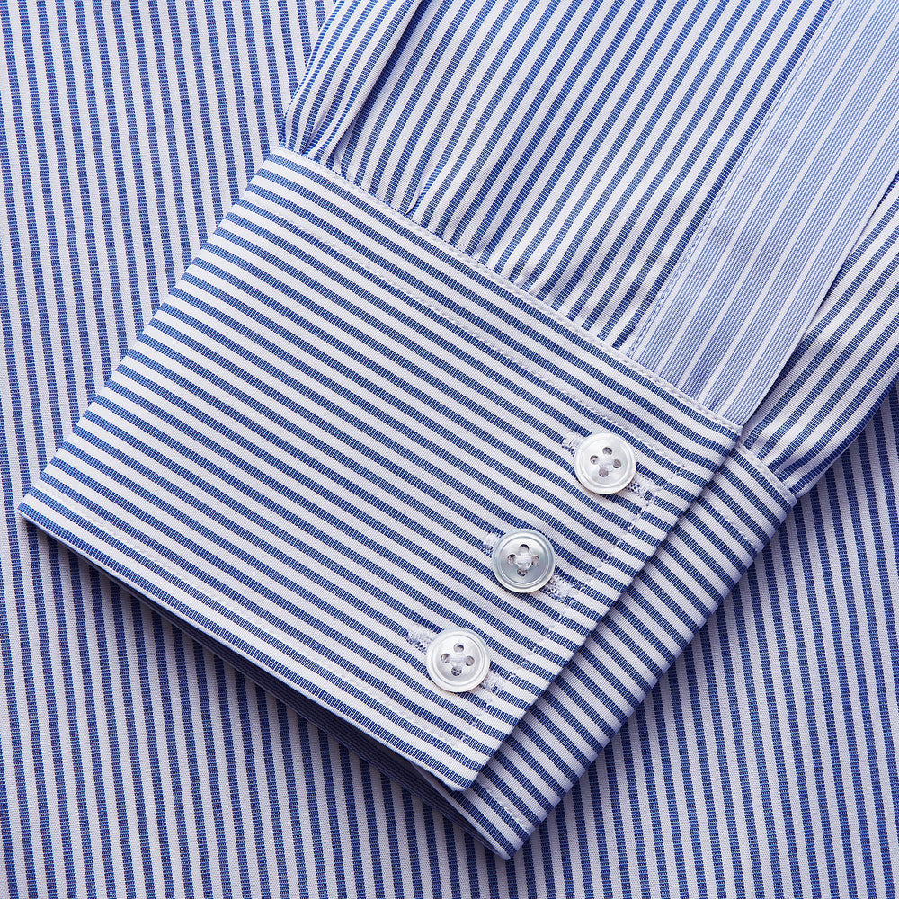 Blue and White Stripe Cotton RE-PURPOSE Mayfair Shirt