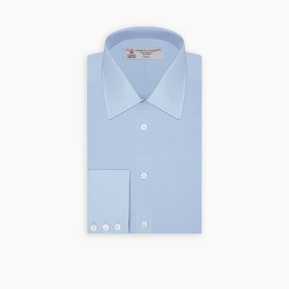 Light Blue Cotton Shirt with T&A Collar and 3-Button Cuffs Image 6