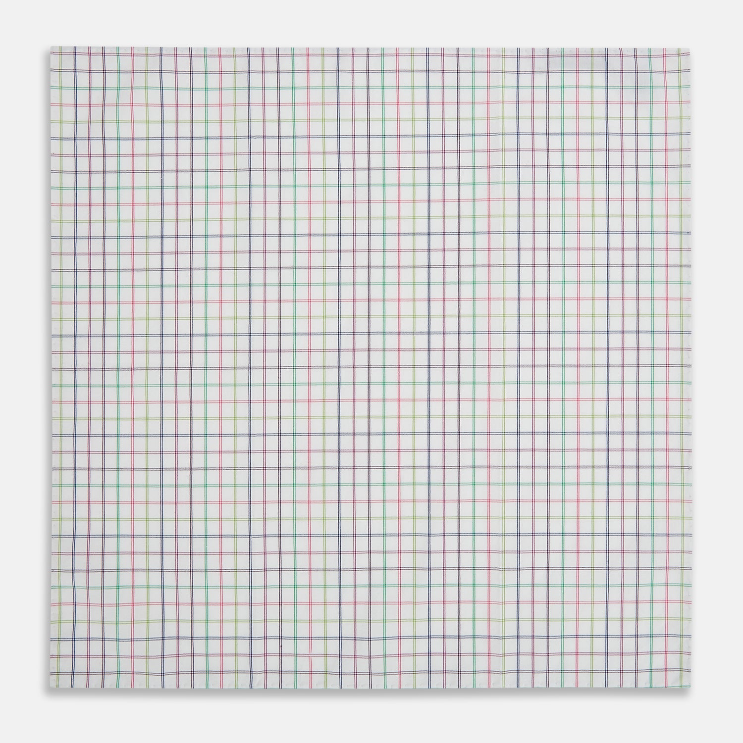 View 1 of product Green Multi Double Grid Check Hand-Rolled Handkerchief