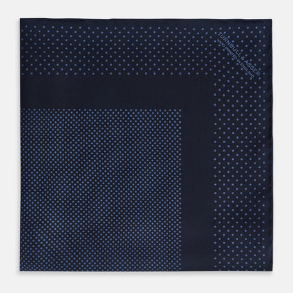 Midnight Blue Dot Silk Pocket Square Image 2