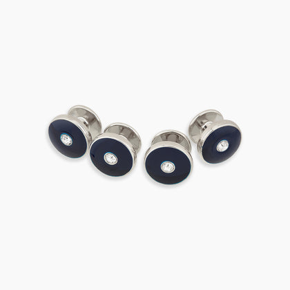 Navy Gemstone Circle Dress Studs Image 2