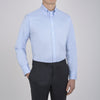 View 4 of product Light Blue Royal Oxford Cotton Shirt with Button-Down Collar and 3-Button Cuffs