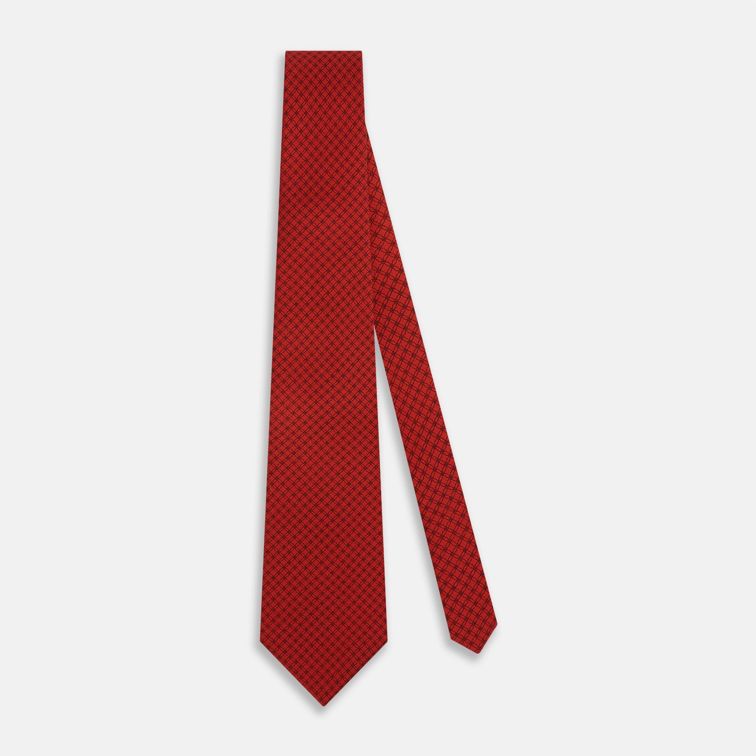 View 2 of product Red Lattice-Patterned Printed Silk Tie