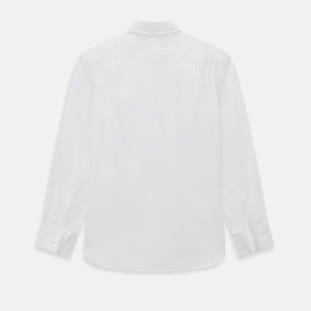 Tailored Fit White Marcella Front Shirt with Kent Collar and Double Cuffs