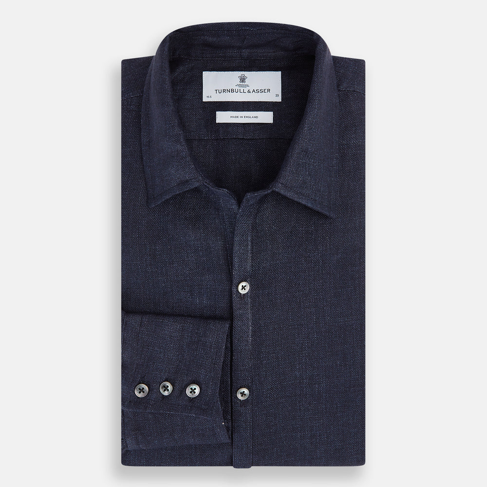Navy Linen Windsor Shirt
