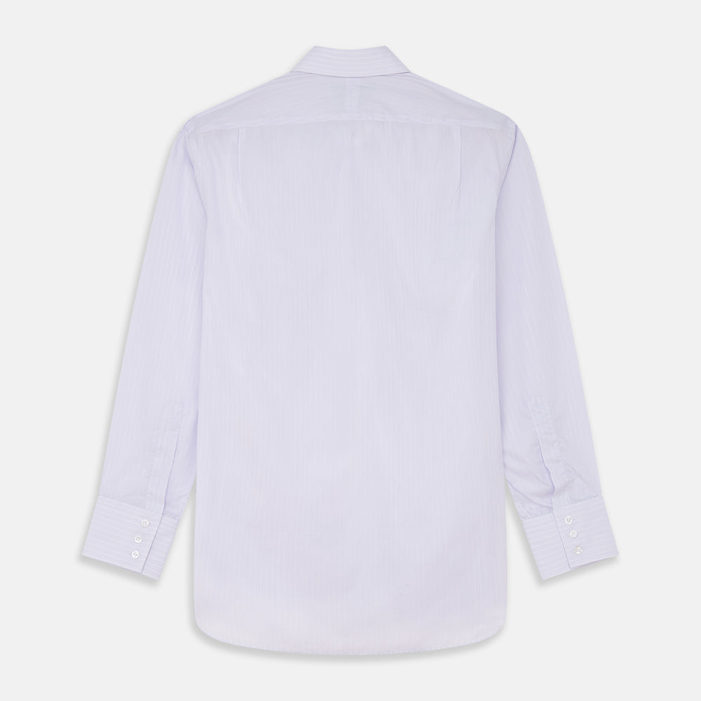 Soft Lilac Stripe Cotton Regular Fit Mayfair Shirt