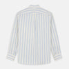 Blue and Off-White Stripe Cotton Weekend Fit Finch Shirt