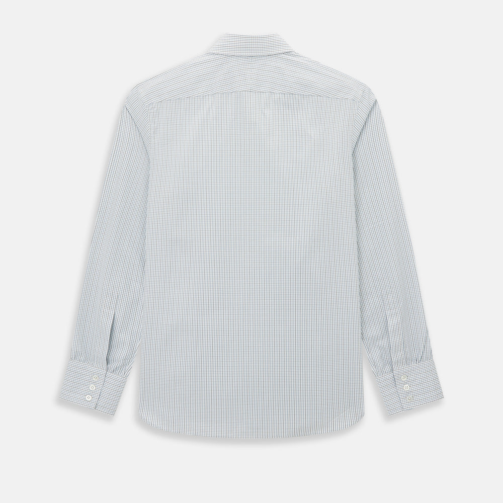 Pale Blue and Navy Grid Check Westminster Shirt