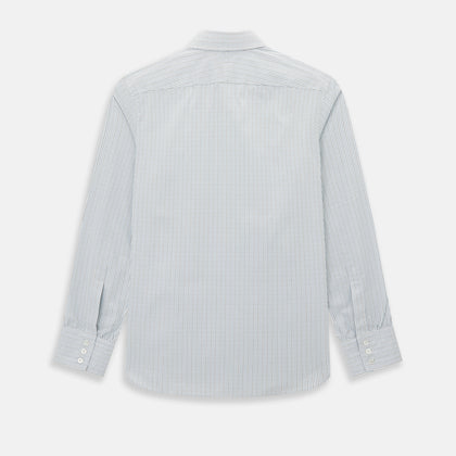 Pale Blue and Navy Grid Check Westminster Shirt Image 2