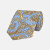 View 1 of product <div>Light Blue and Yellow Large Paisley Silk Tie</div>