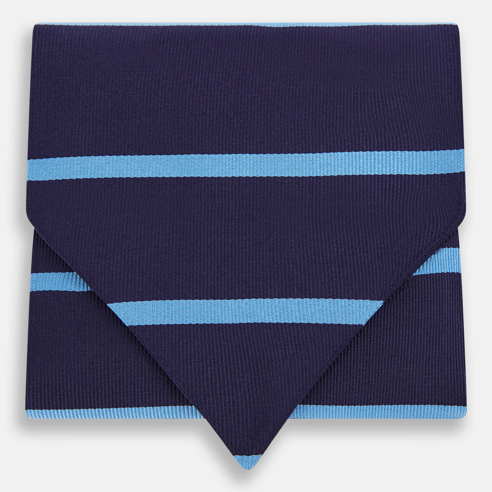 Azzurro Stripe and Navy Silk Cravat