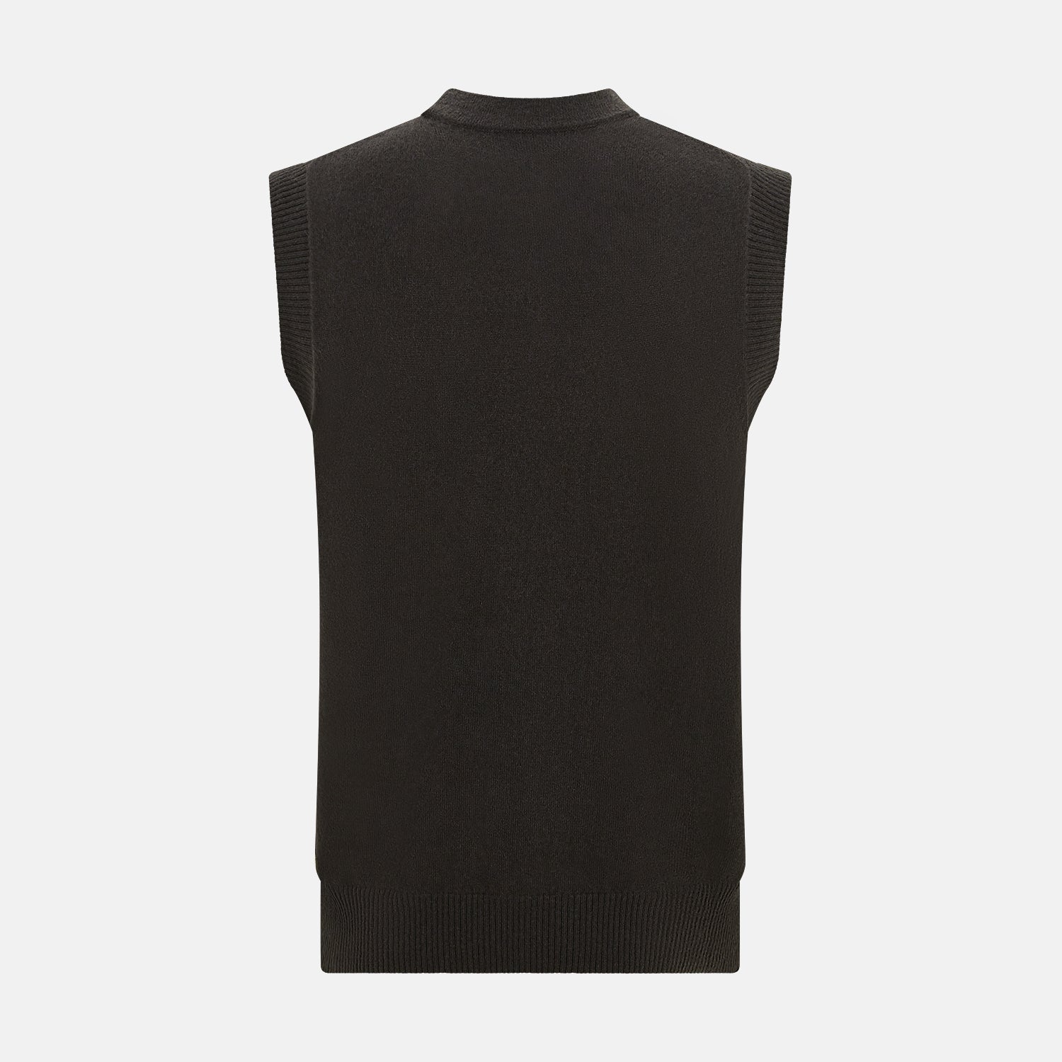 View 3 of product Dark Brown Cashmere Sleeveless Cardigan