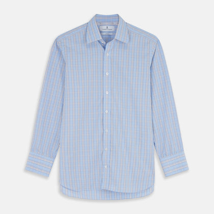 Pale Blue Multi-check Cotton Fabric Image 1