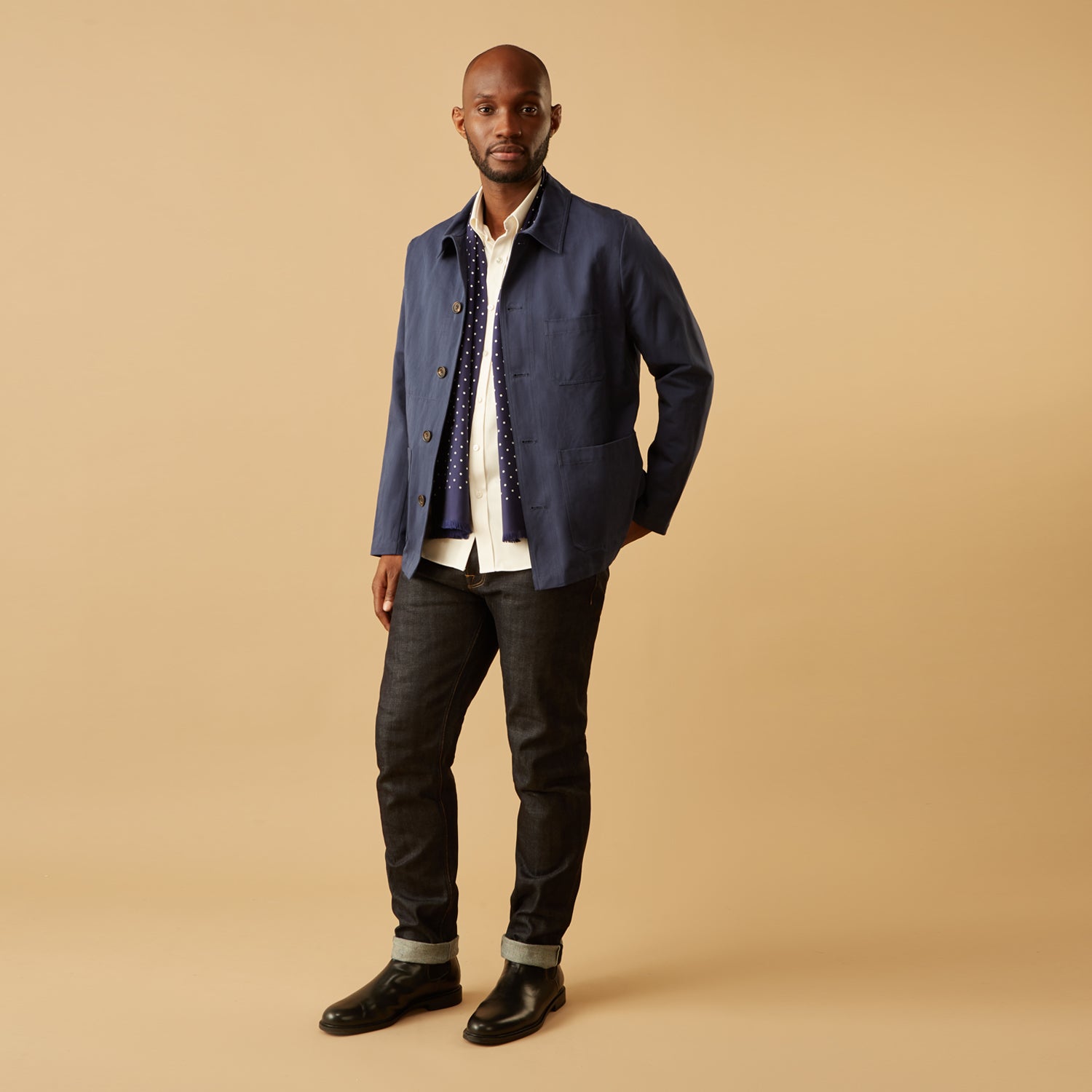 View 6 of product Cream Weekend Fit Hayne Shirt With Dorset Collar And 1-Button Cuffs