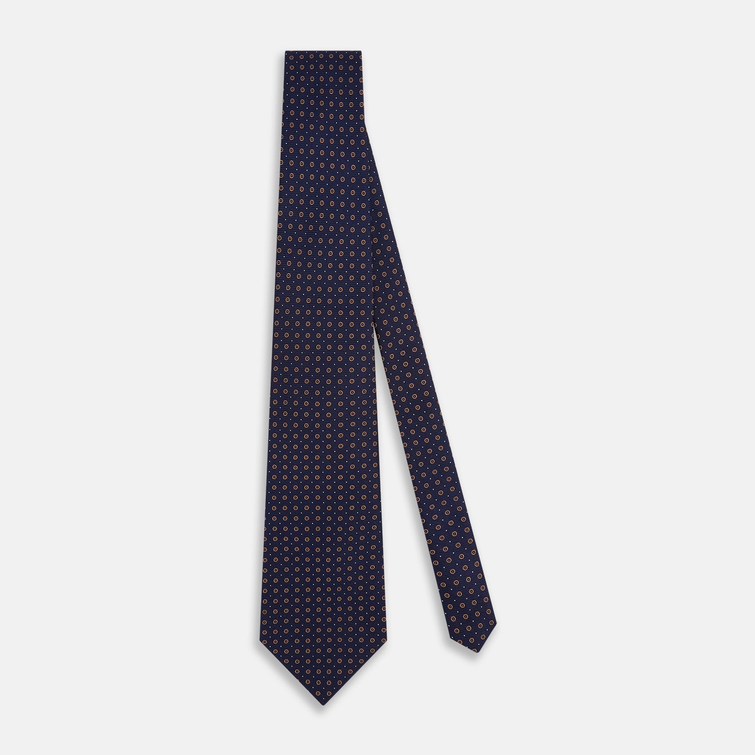 View 2 of product Navy and Brown Circle Silk Tie