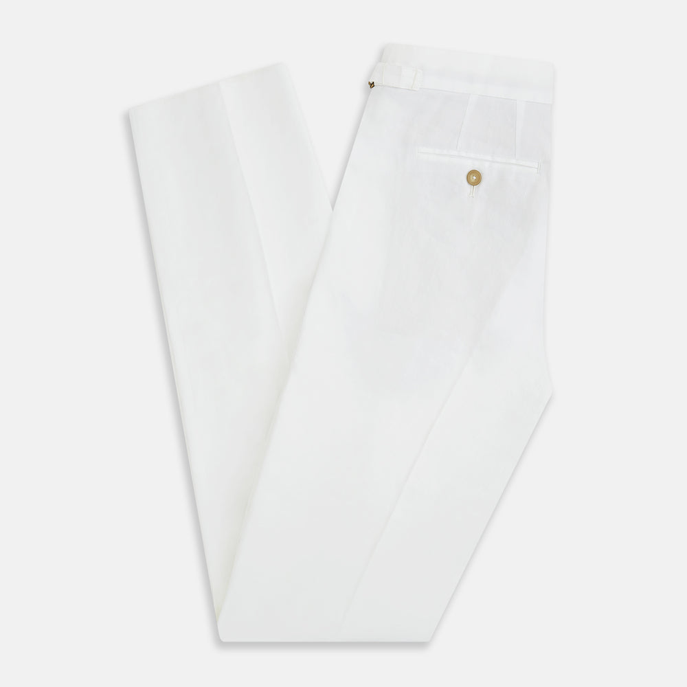 White Linen Henry Trousers