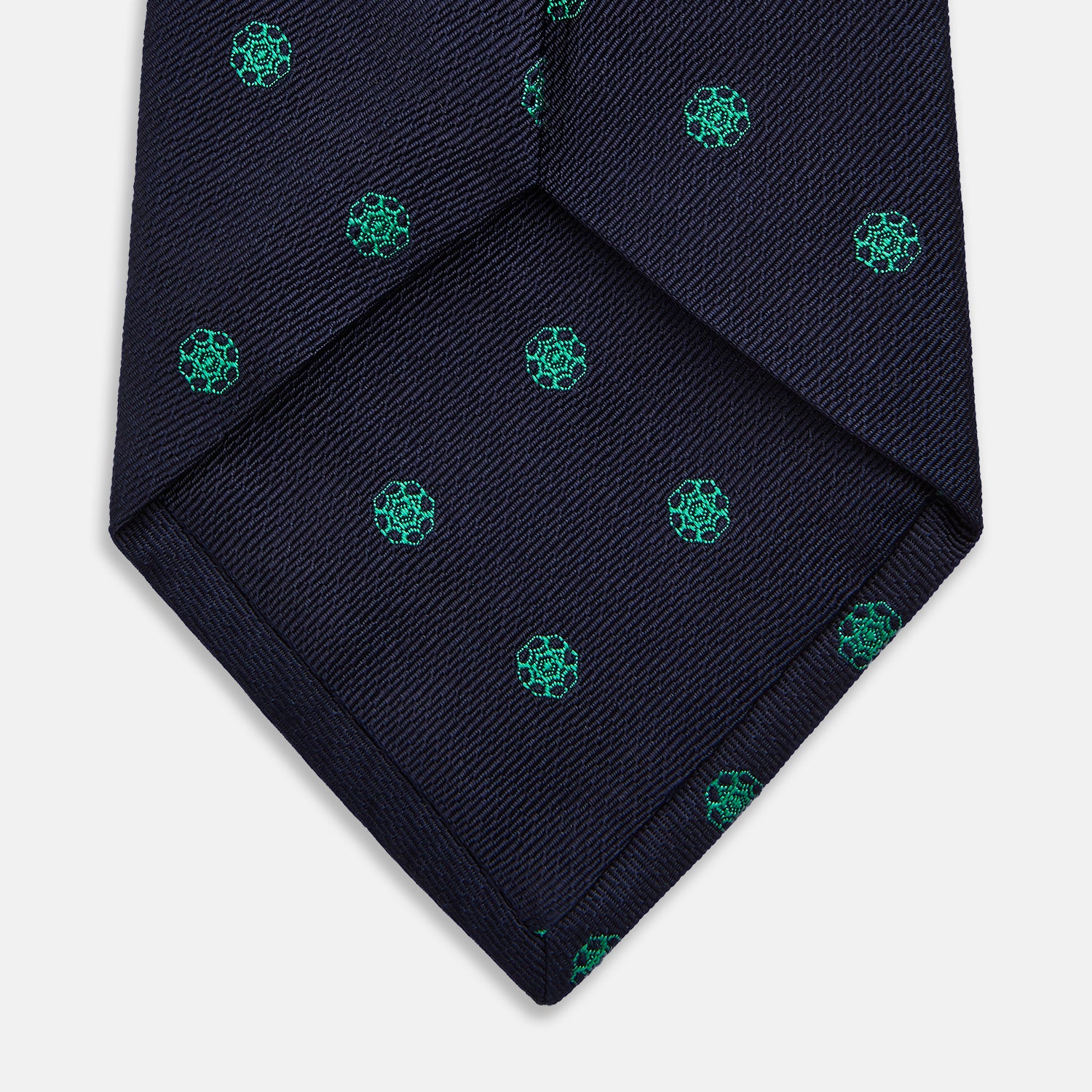 View 4 of product Green flower and navy silk tie