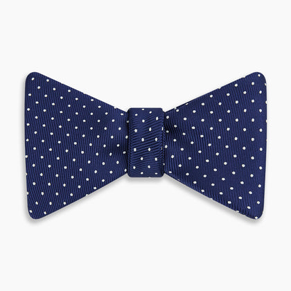 Azzurro and White Spot Silk Bow Tie Image 3
