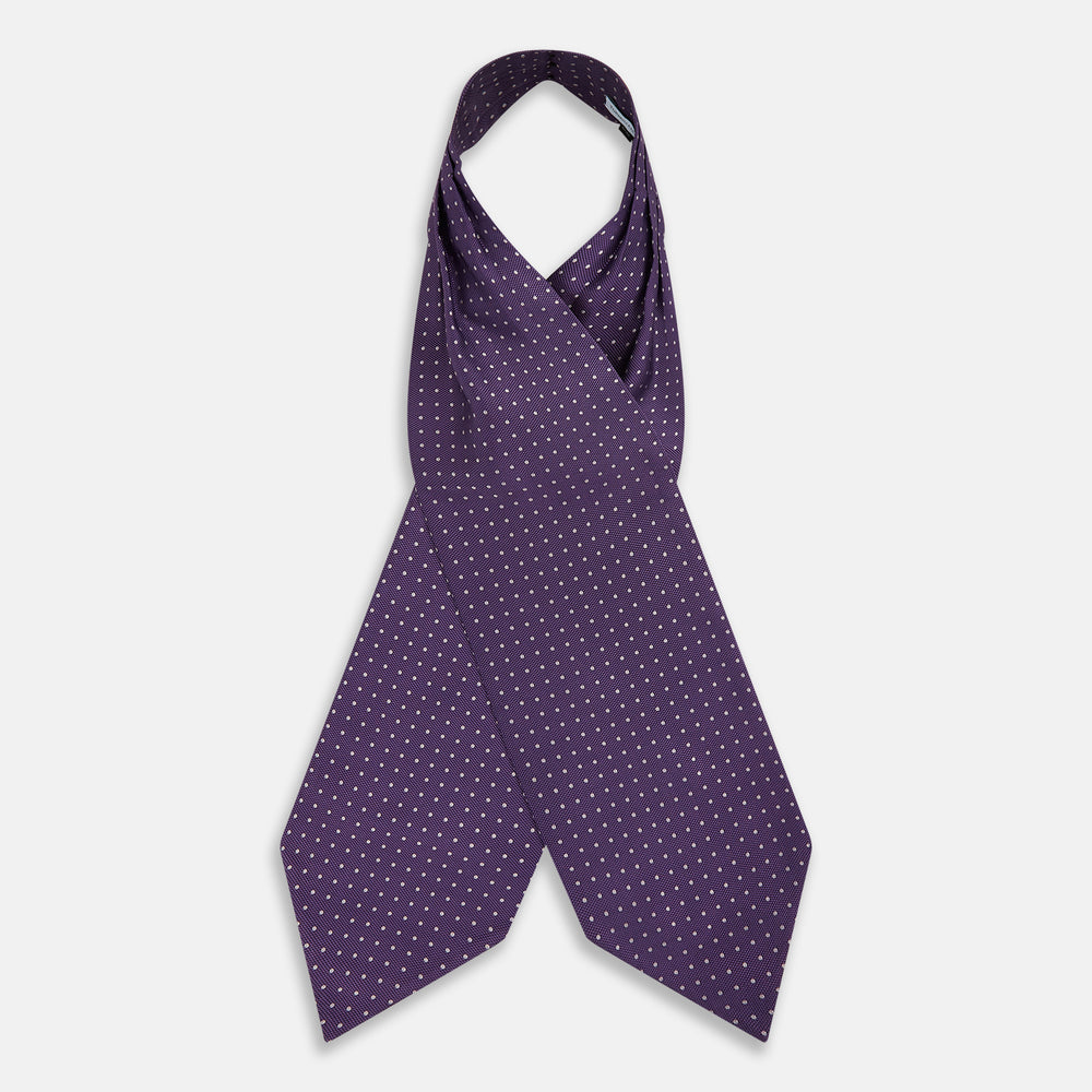 Lilac and Purple Micro Dot Silk Cravat