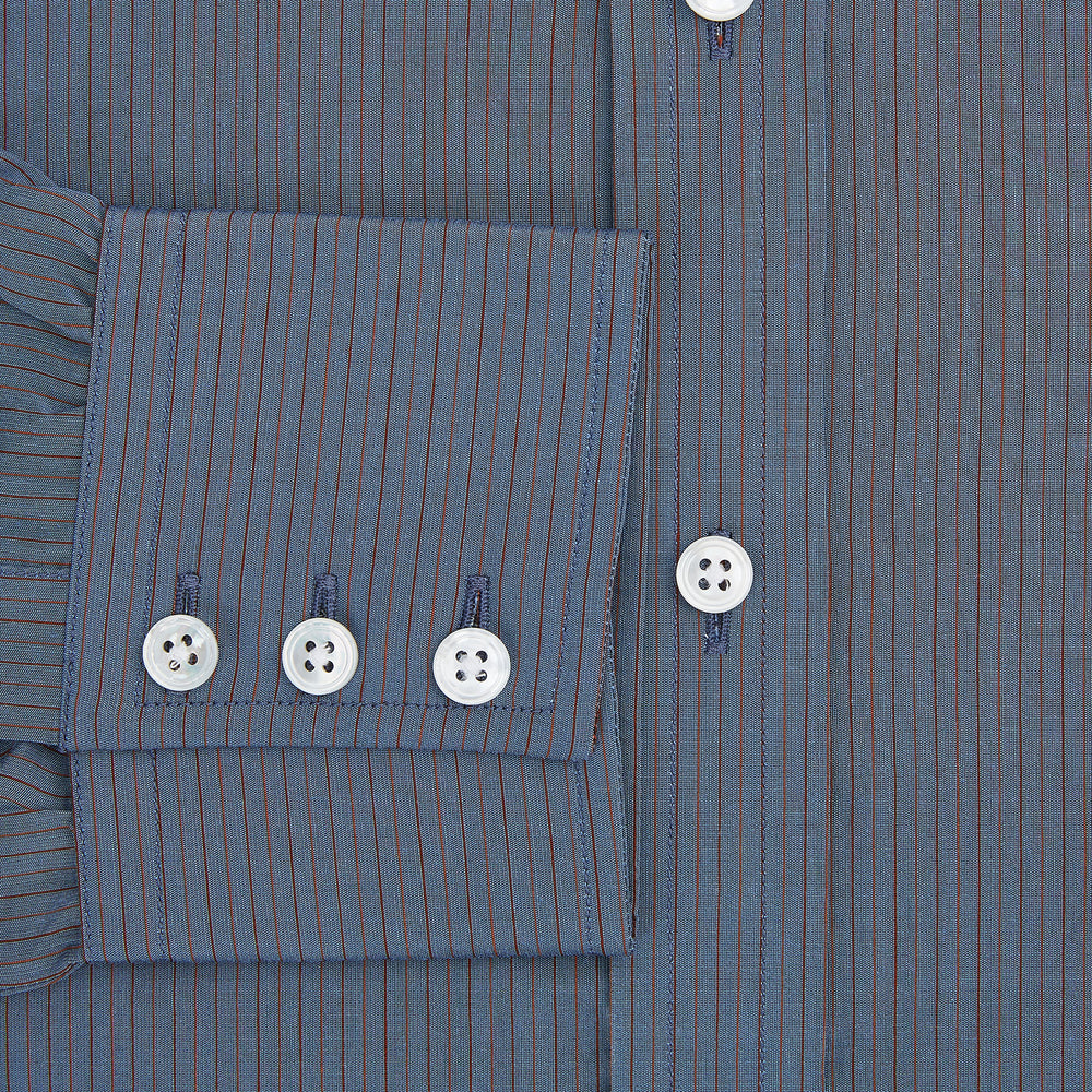 Mid Blue Red Stripe Regular Fit Mayfair Shirt