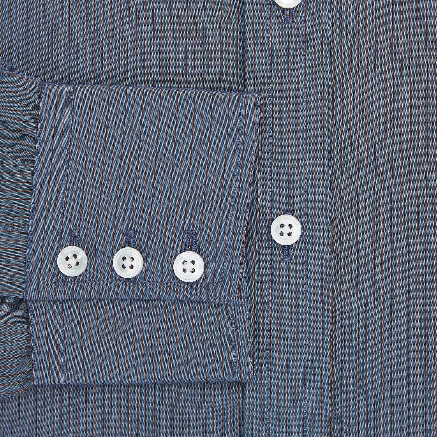 View 5 of product Mid Blue Red Stripe Regular Fit Mayfair Shirt