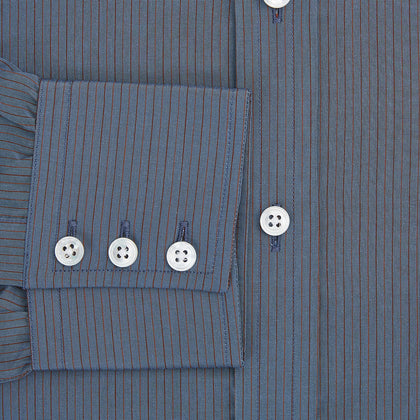 Mid Blue Red Stripe Regular Fit Mayfair Shirt Image 4