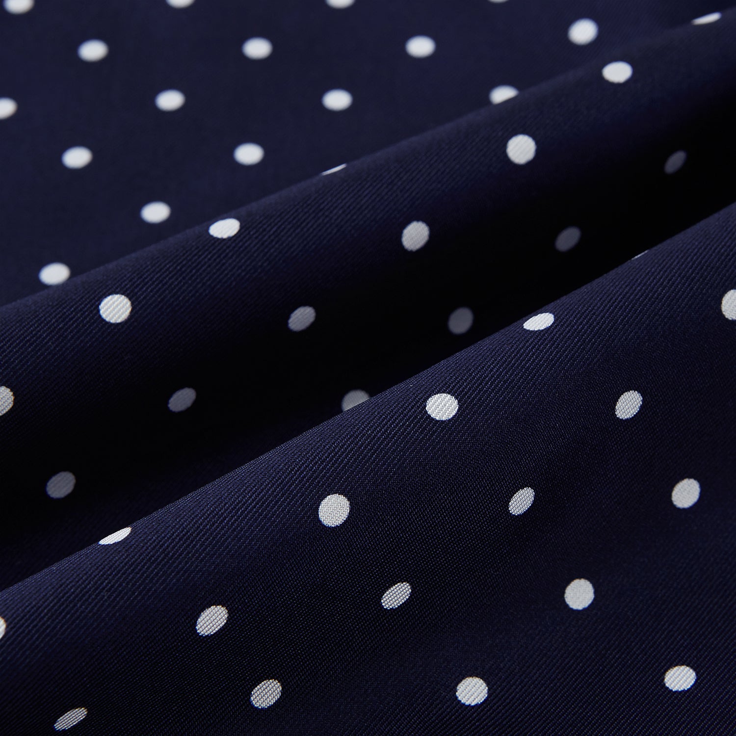 View 3 of product Navy and White Spotted Silk Scarf